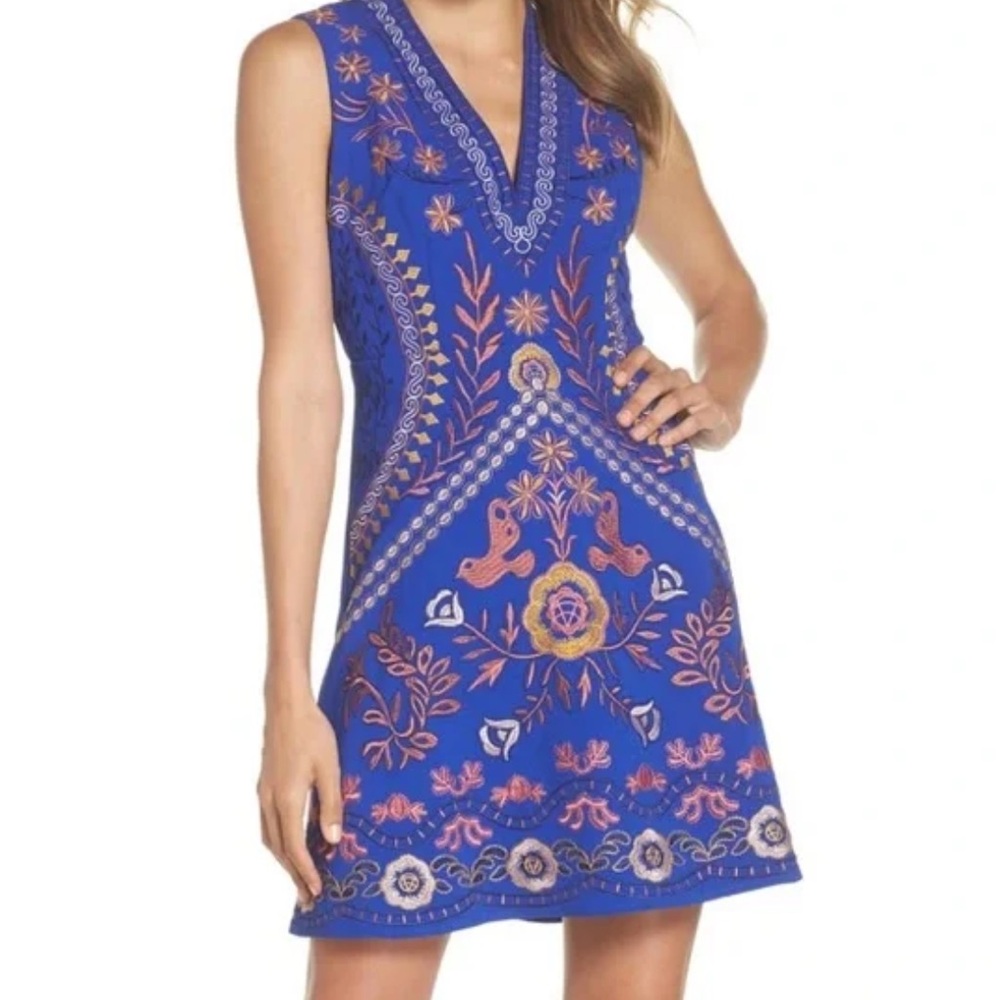 Foxiedox Artemesia Blue Cutout Back Minidress